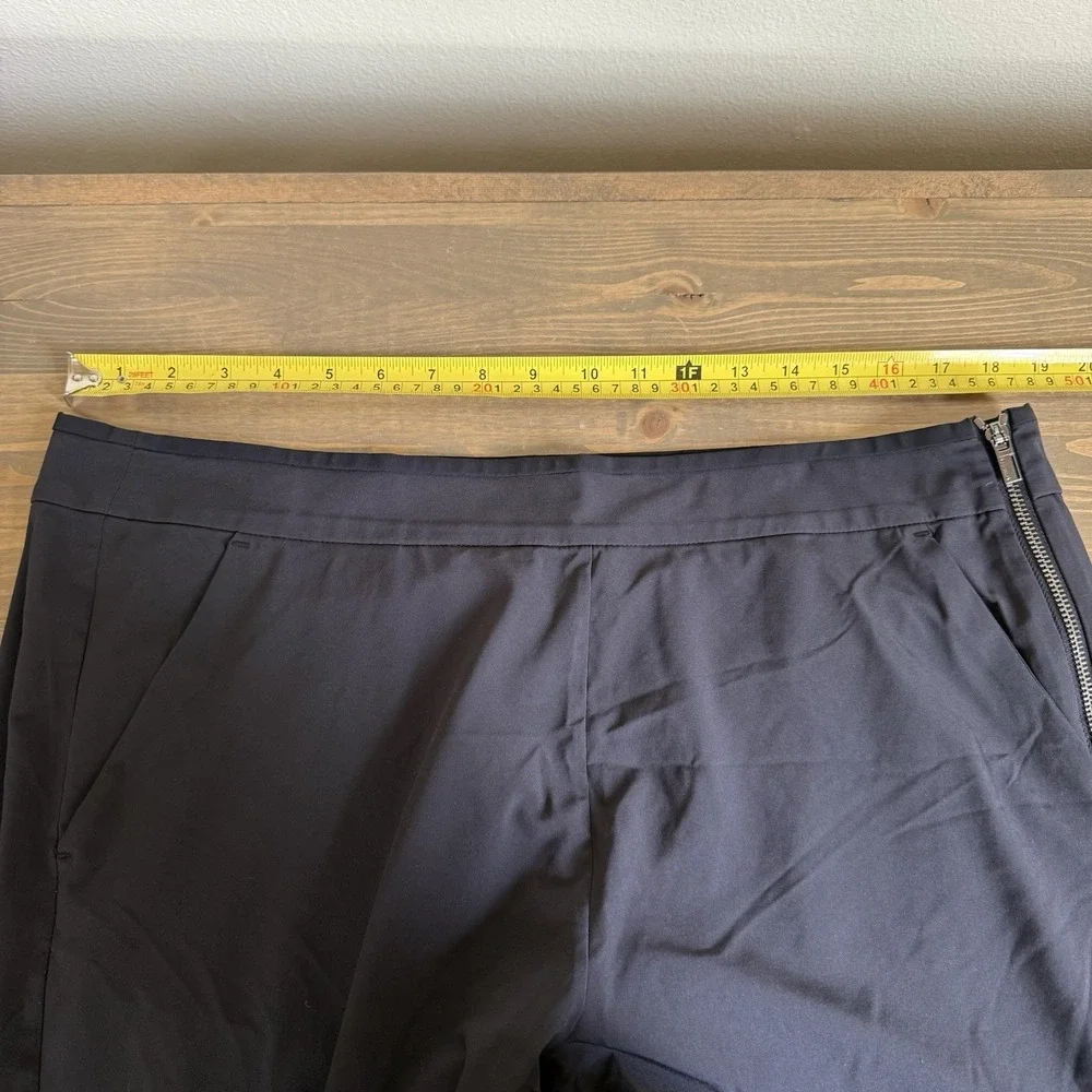 Athleta Womens 16 Black Gramercy Park Trouser Wide Leg Pants Ankle Snaps Bottoms - Picture 8 of 10
